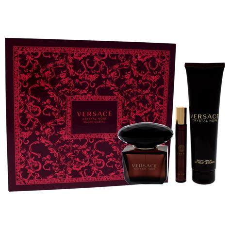 versace crystal noir travel set|versace crystal noir gift set.